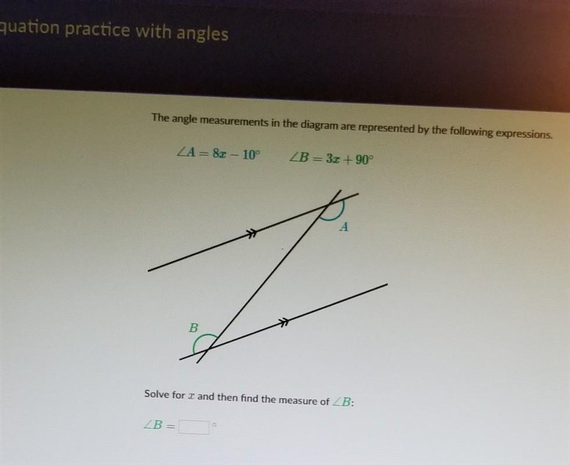 Equations practice with angles Geometry. Can anyone help me please, im stuck....​-example-1