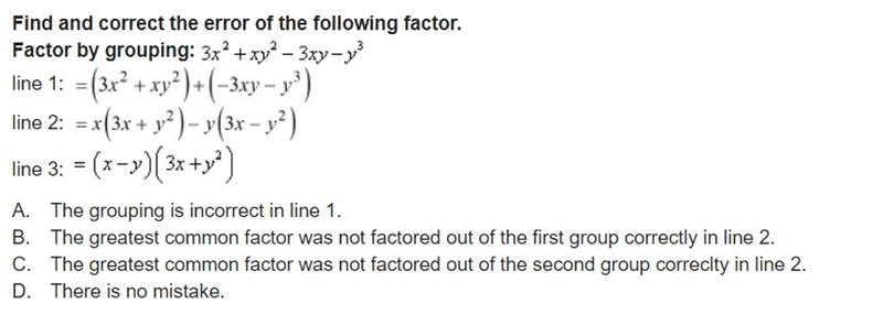 Find and correct the error of the following factor.-example-1