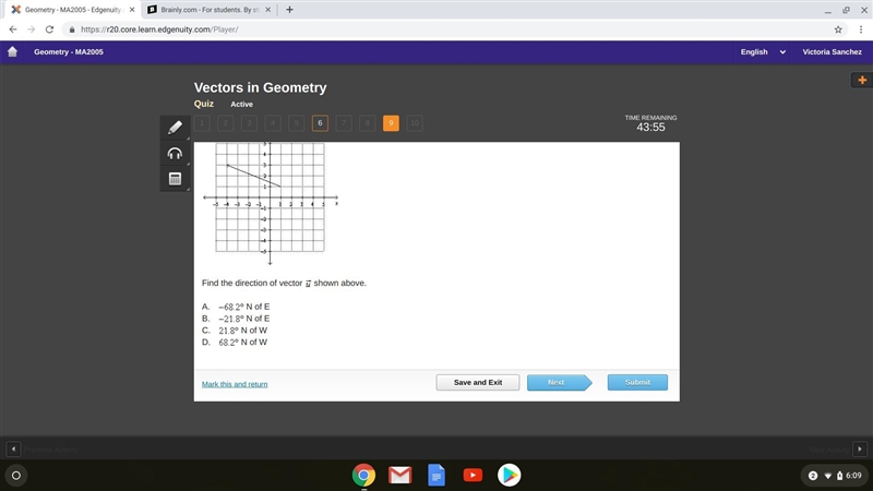 Find the direction of vector u shown-example-1