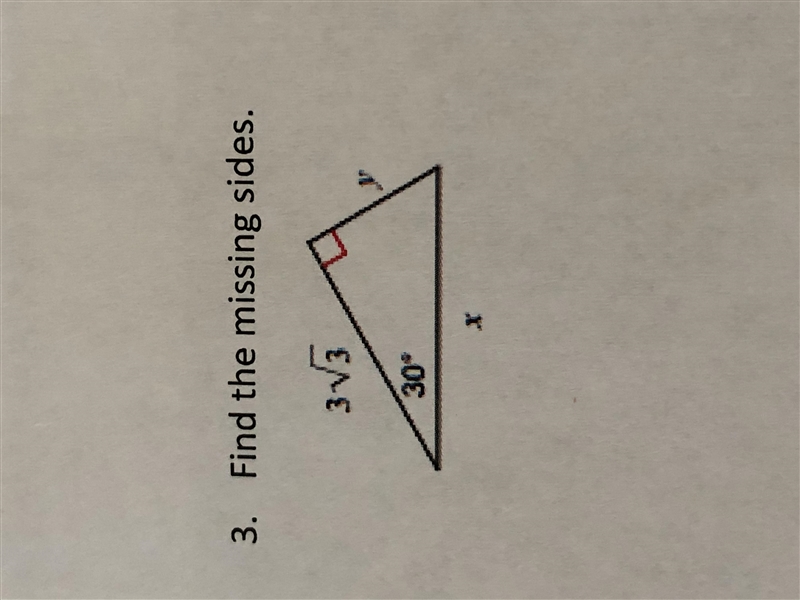 Find the missing sides.-example-1