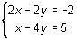 Use the substitution method to solve the given system of equations. Write your answer-example-1