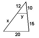 In the figure below, the segment is parallel to one side of the triangle. Which of-example-1