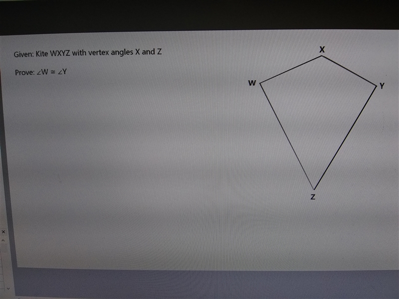 Prove that angle W is congruent to angle Y with a two column proof.-example-1