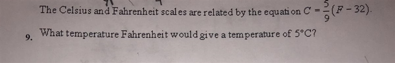 What temperature Fahrenheit would give a temperature of 5 C?-example-1