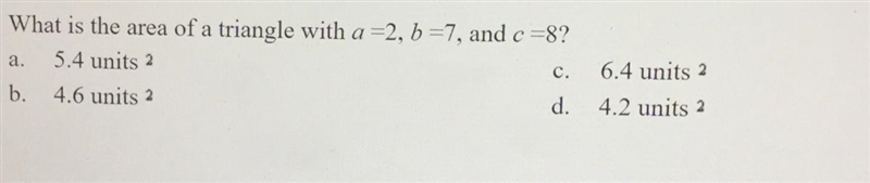 What is the area of a triangle (picture provided)-example-1