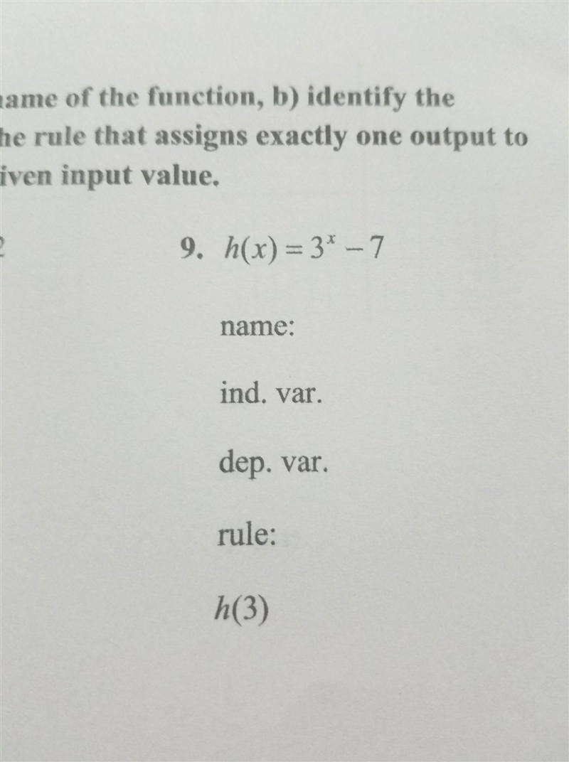 For each function, do the following: a) state the name of the function, b) identify-example-1