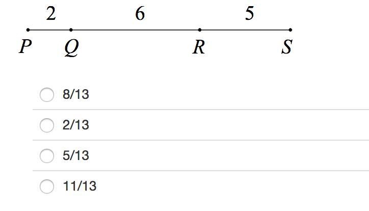 A point is chosen randomly on PS. Identify the probability that the point is on RS-example-1