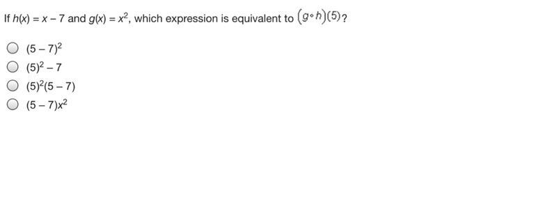 Which expression is equivalent to (g*h)(5)?-example-1