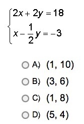 7.which of the following ordered pairs is a solution of the given system of linear-example-1