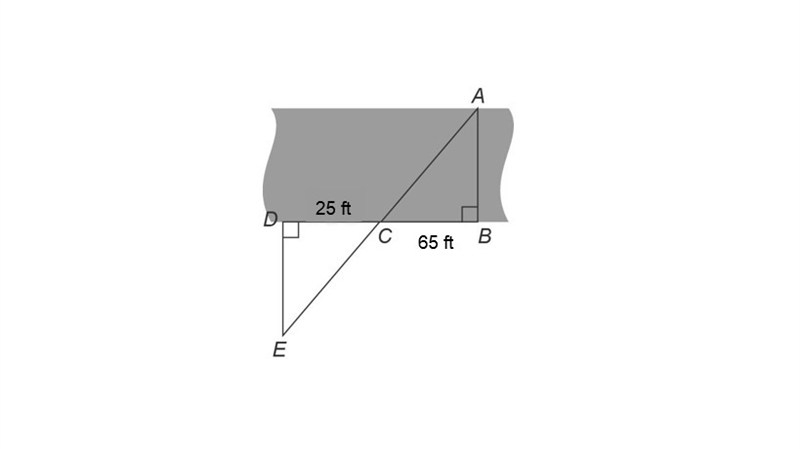 Please Help Kayla wants to find the width, AB, of a river. She walks along the edge-example-1