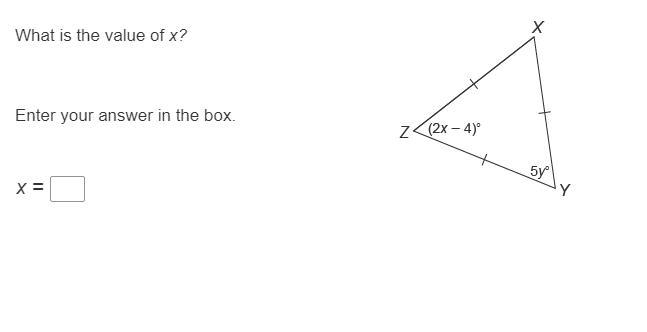 PLEASE HELP!!! What is the value of x? Enter your answer in the box. x =-example-1