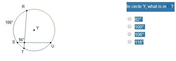 Please help! In circle Y, what is m? 82° 100° 106° 118°-example-1