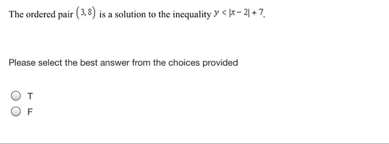 Please select the best answer from the choices provided T F-example-1