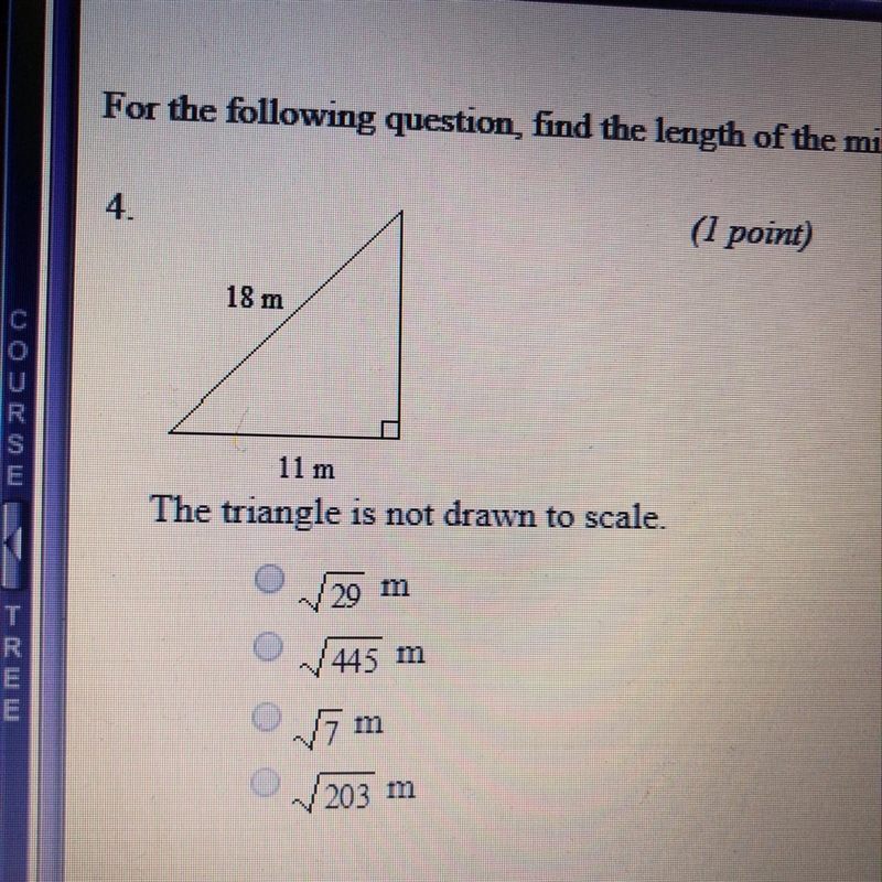 For the following question, find the length of the missing side leave. Your answer-example-1