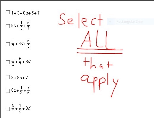 Which expressions are equivalent to 1/3 + 8d + 5/7 ? check all that apply.-example-1