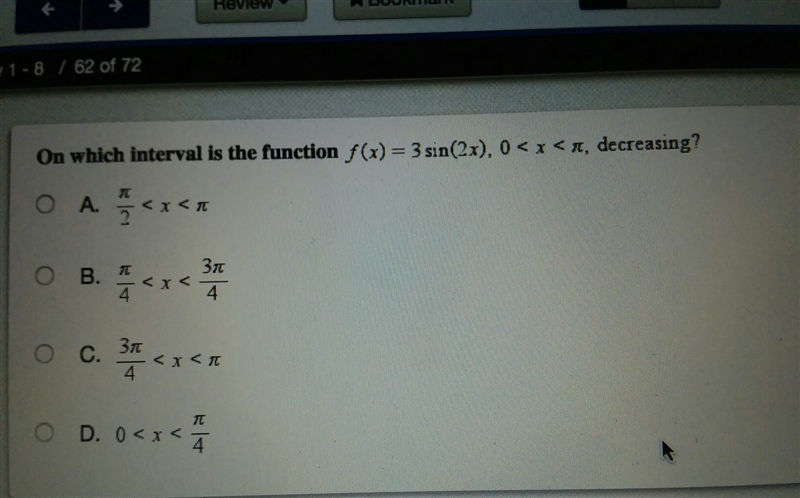 On which interval is the function decreasing-example-1