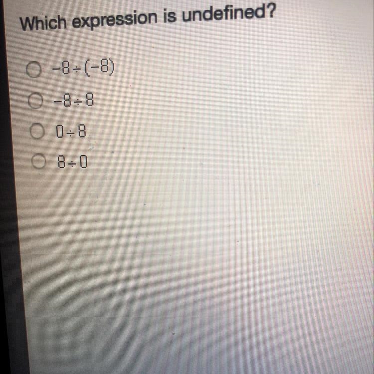 Which expression is undefined?-example-1