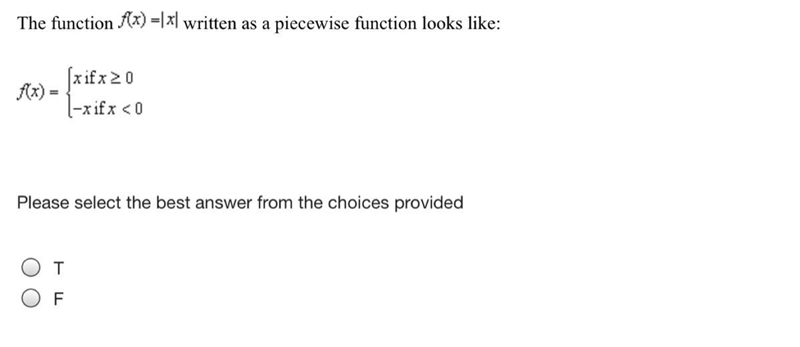 Please select the best answer from the choices provided T F-example-1