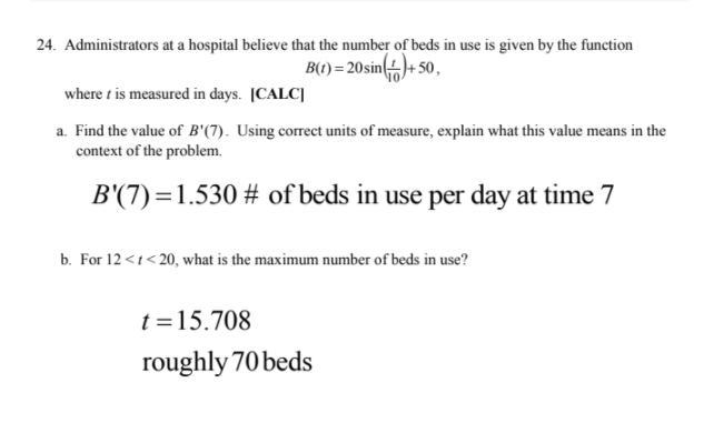 Calc AB! Please show work, the answers are provided. I need all work for part A AND-example-1