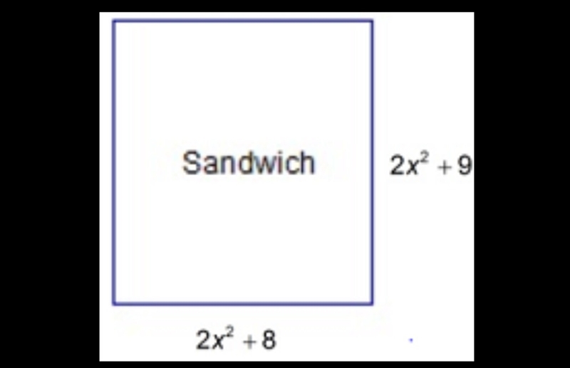 Sydney is cutting the crust from the edges of her sandwich. The dimensions, in centimeters-example-1