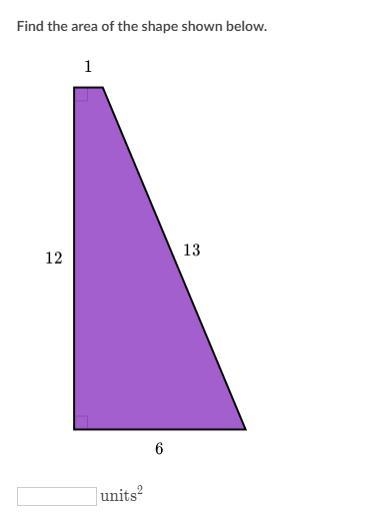 PLEASE HELP ON THIS, Find the area of the shape shown below.-example-1