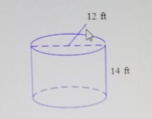 the diameter of a cylindrical water tank is 12 feet in size 14 feet what is the volume-example-1