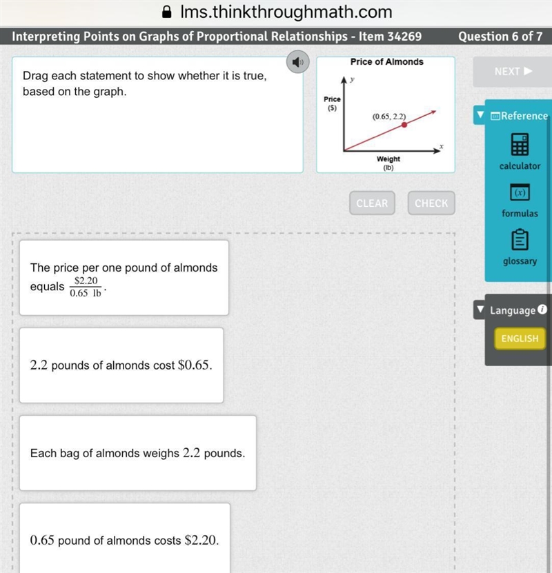 Drag each statement to show whether it is true, based on the graph. Boxes are True-example-1