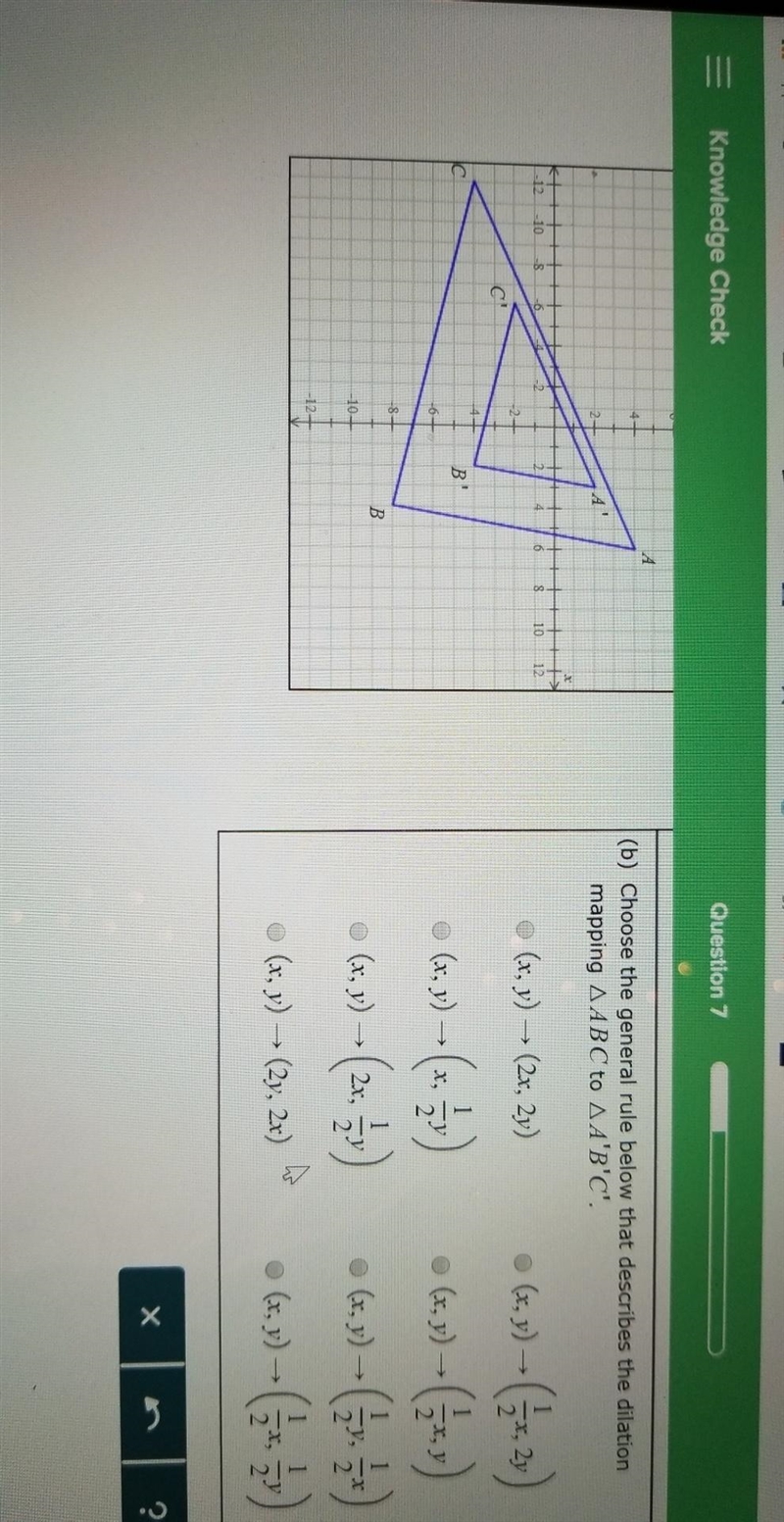 PLEASE HELP idk what any of this means. 25 points A dilation centered at the origin-example-2