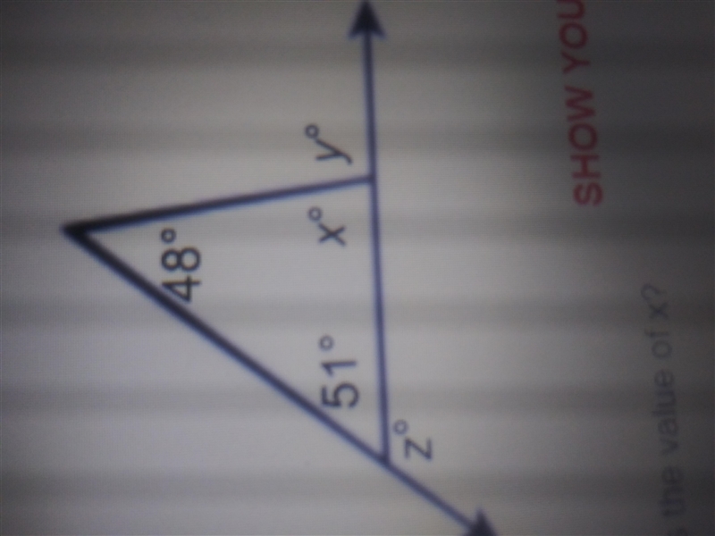 Given the triangle below, answer the following questions a. What is the value of x-example-1