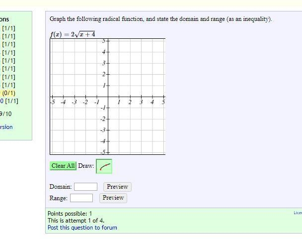 Need help for solving for a radical function-example-1