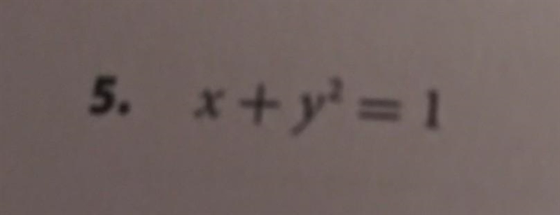 Determine if the equation is linear. If so graph the function (x+y^2=1)​-example-1