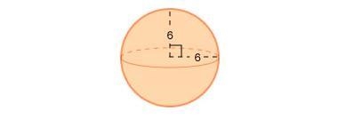 What is the surface area of the sphere shown below with a radius of 6?-example-1