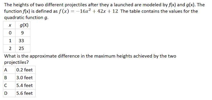 HELP ASAP PLEASE!! the heights of two different projectiles after they launched are-example-1