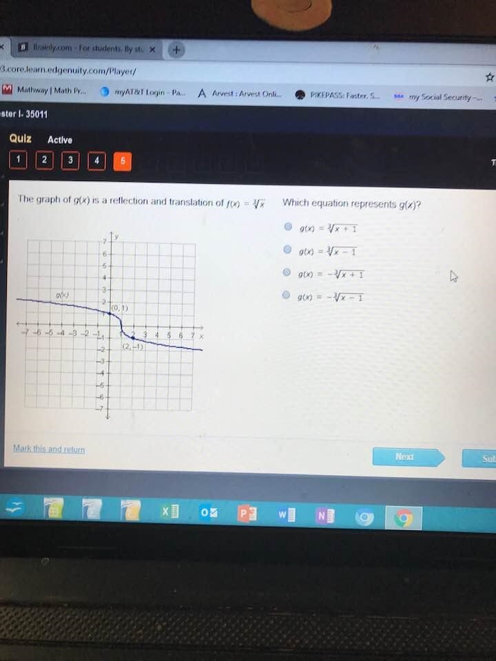 The graph of g(x) is a reflection and translation of ∛x see attachment, please help-example-1