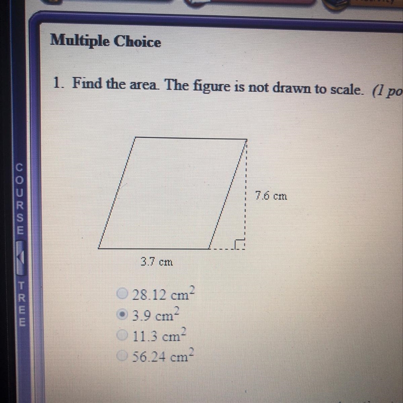 Fine the area. The figure is not drawn to scale.-example-1