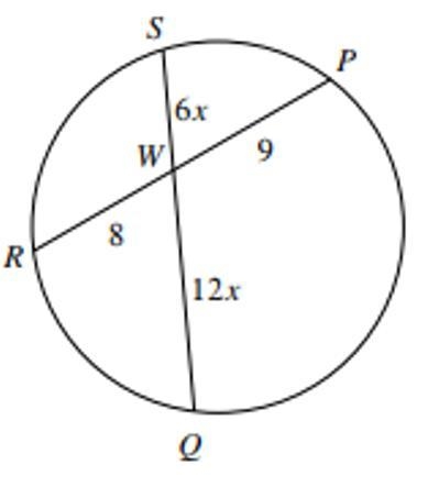 (75 points to correct answer!) Use the diagram to solve for segments SW and WQ. Show-example-1