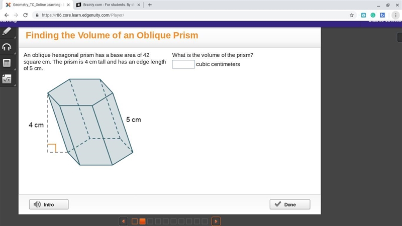 Can you help me with Math assignment? An oblique hexagonal prism has a base area of-example-1