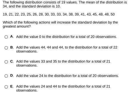 PLEASE HELP QUICK The following distribution consists of 19 values. The mean of the-example-1