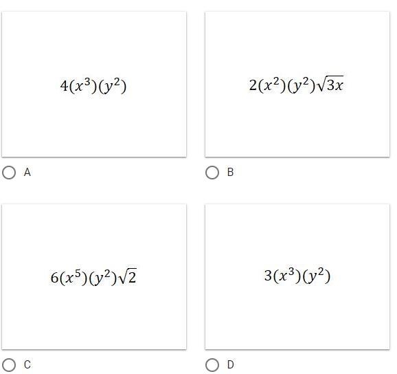 55POINTS!!!!!!! which is equal to the following sqrt12x^5y^4-example-1