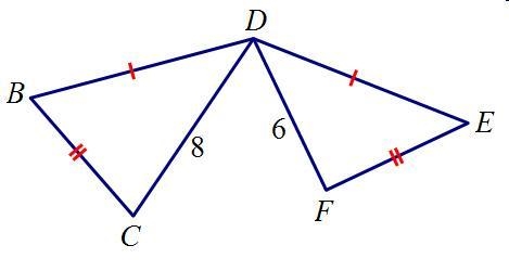 Write an inequality relating the measure of angle B and the measure of angle E-example-1