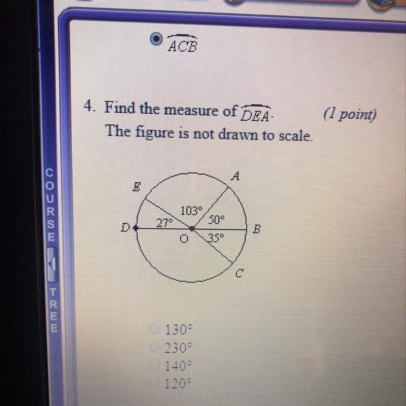 Find the measure of DEA. The figure is not drawn to scale-example-1