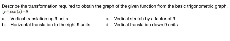 Describe the transformation required to obtain the graph of the given function from-example-1