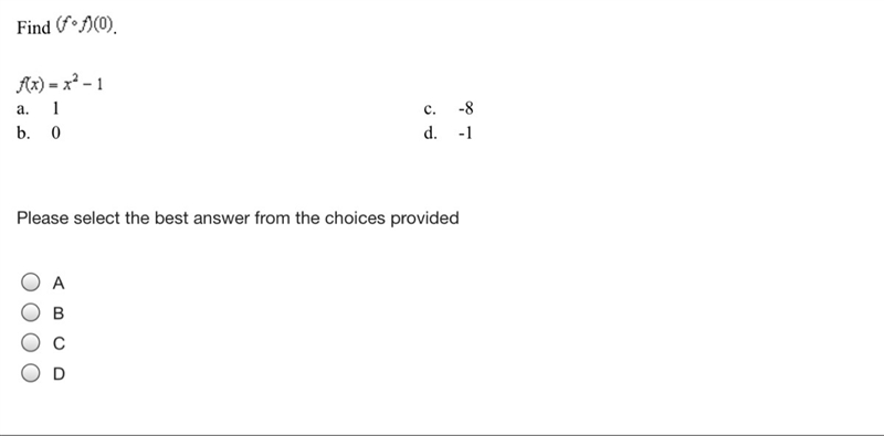 Find (f*f)(0) f(x)=x2-1-example-1