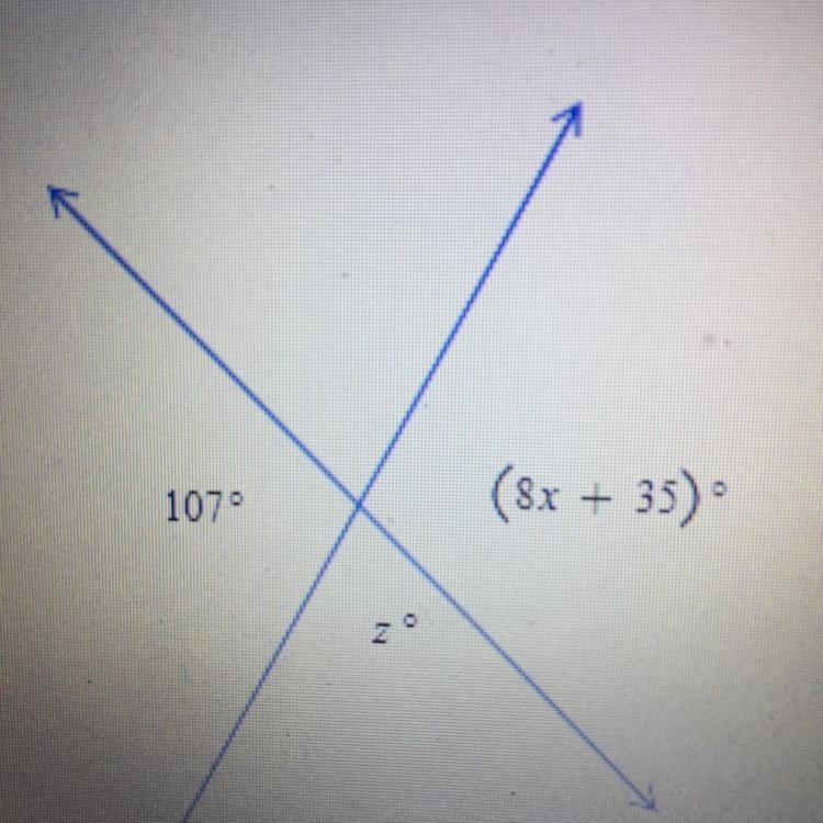 Given the figure below, find the values of x and z.-example-1