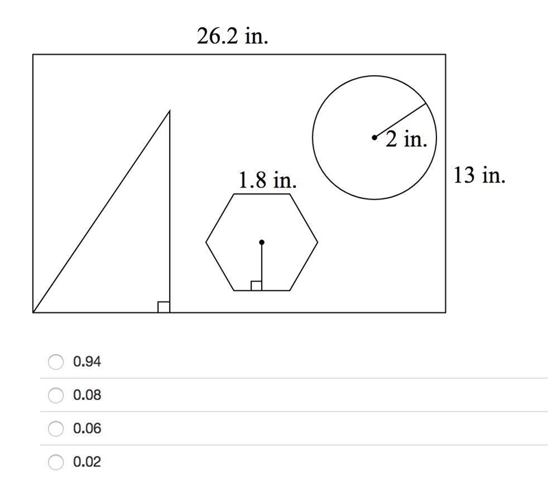 Identify the probability to the nearest hundredth that a point chosen randomly inside-example-1