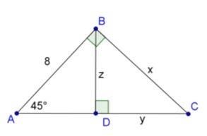 Consider the right triangle ABC given below: The altitude divides triangle ABC into-example-1