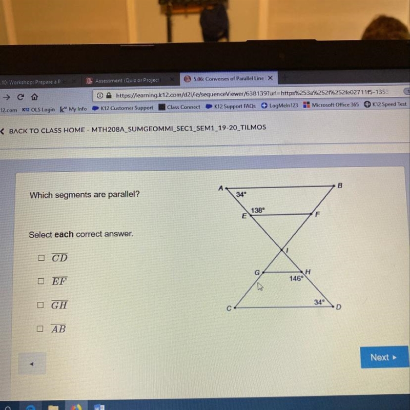 Which segment are parallel select each correct answer-example-1