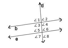 Find x so that b∥e. ∠3=(6x+4)∘ and ∠6=(8x−8)∘ X=?-example-1