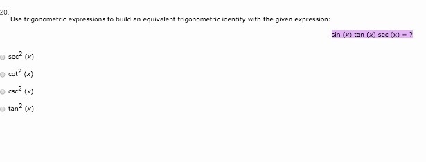 Use trigonometric expressions to build an equivalent trigonometric identity with the-example-1