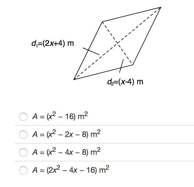 Identify the area of the rhombus. HELP PLEASE!!-example-1